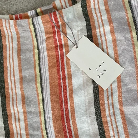 Striped Linen Top orange cream - Picture 3 of 8